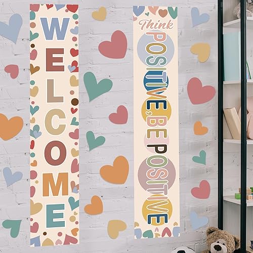 Miniatura 6 de Cartel de bienvenida de 47 piezas para puerta de aula, póster de bienvenida para el aula, cartel de regreso a clases, para profesores, puerta de