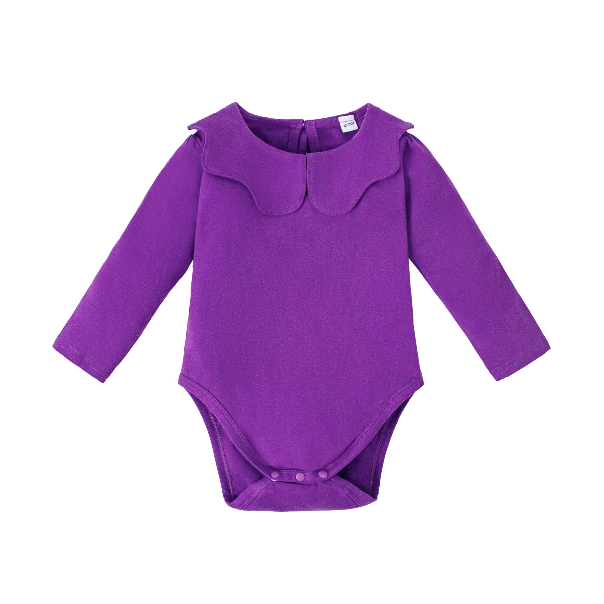 ZFZDRen 0-24M Infant Girls Ruffle Collar Bodysuit Baby Girl Casual Romper Toddler Solid Color Jumpsuit Winter Clothes