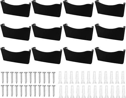 Juego de 12 archivos de pared de bolsillo expandibles, de plástico, para ahorrar espacio, organizador de pared para oficina, soporte de pared,