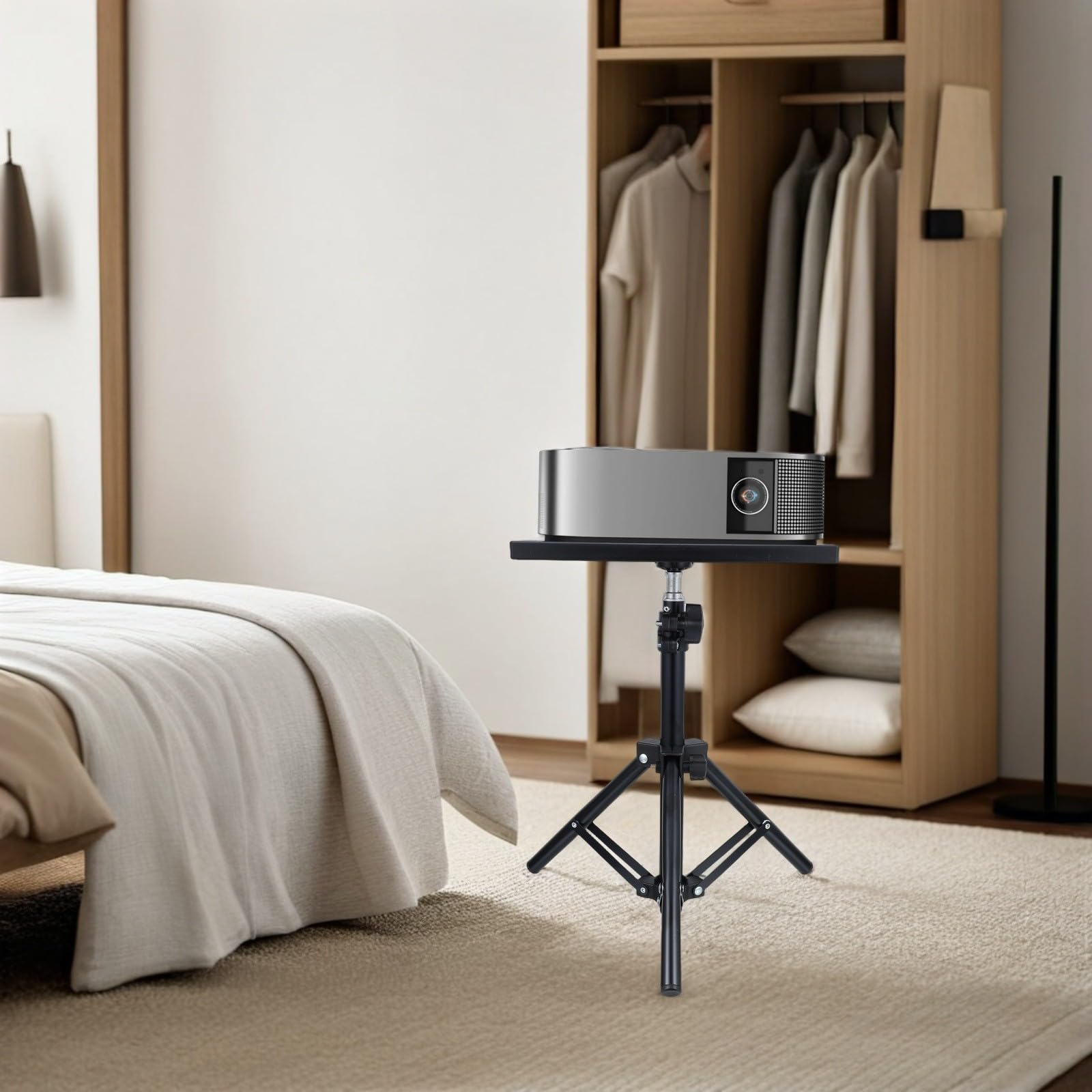 Zerodeko Supporto 30-50cm in Regolabile Altezza Proiettore Nero | Tripode, Abs e Ferro, Uso a Terra o Desktop, Facile da Installare e Stabile