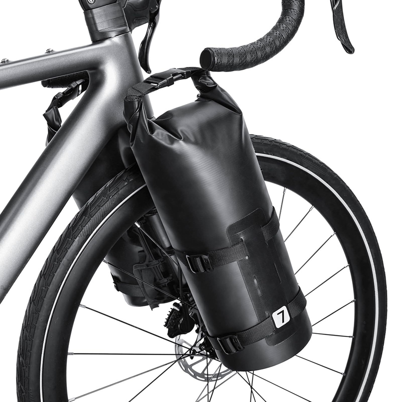 Kavolet Lot de 2 sacoches de Fourche de vélo, 3 l/7 l, imperméables, avec Haut roulable, Sac de séchage pour Porte-Bagages, imperméable, Accessoires de vélo Professionnels