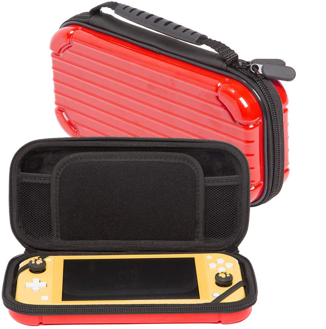 Travel Case for Switch, Portable Hard Shell Travel Carrying Bag, Switch Lite Waterproof Case Cover with Storage for Switch Lite Console & Accessories & Game Cards-Red
