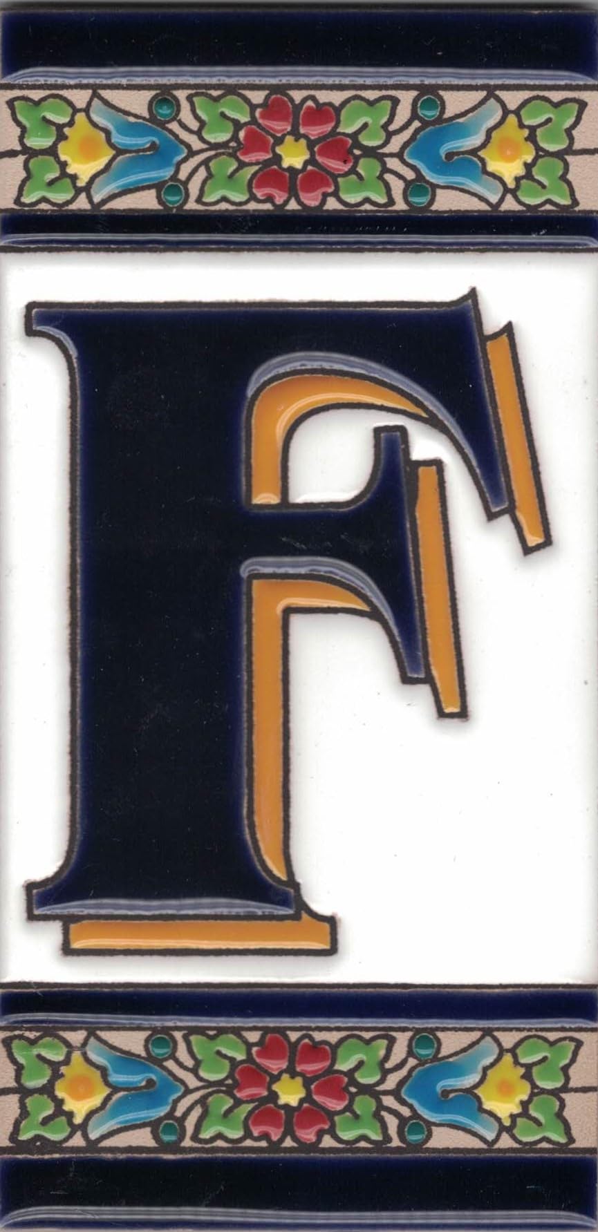 Exterior House Numbers, Door Plaque, Enameled Ceramic, Hand Painted with Dry Rope Technique, Names and Addresses