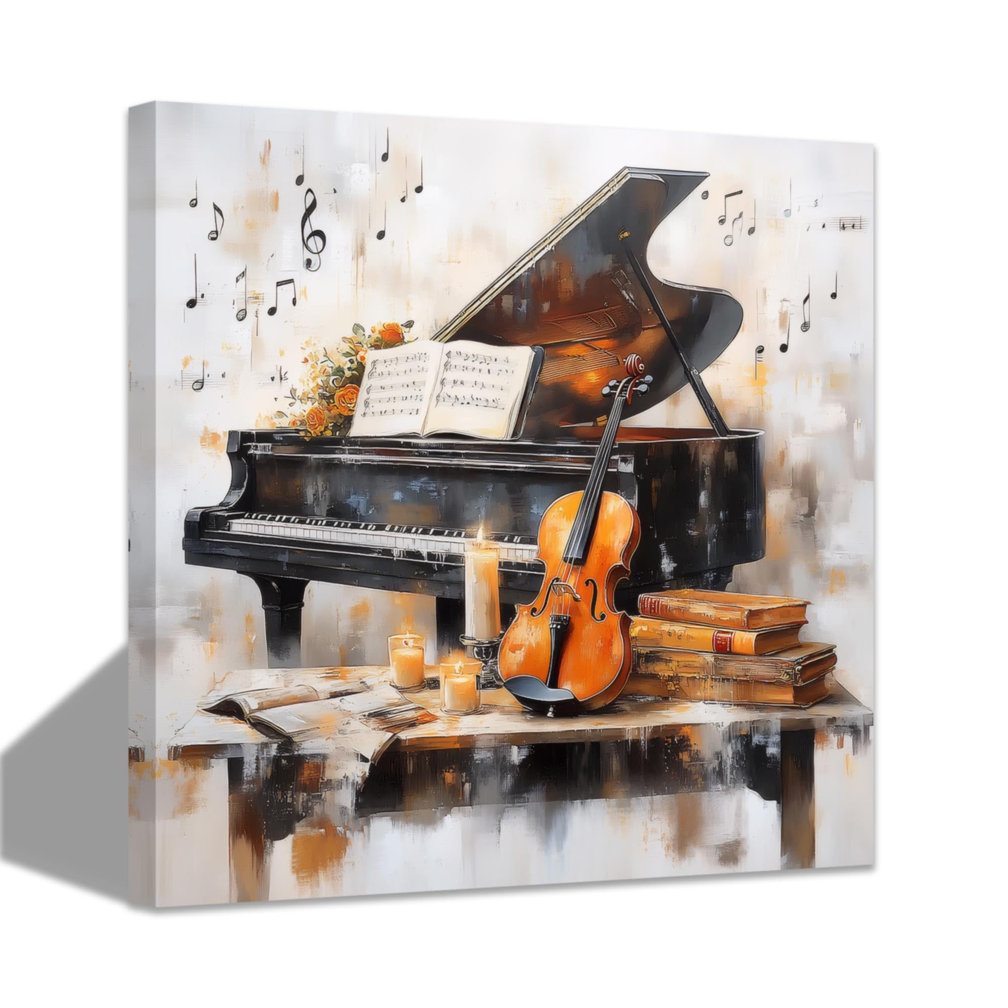 CCWACPP Music Canvas Wall Art Piano Violin Painting Music Themed