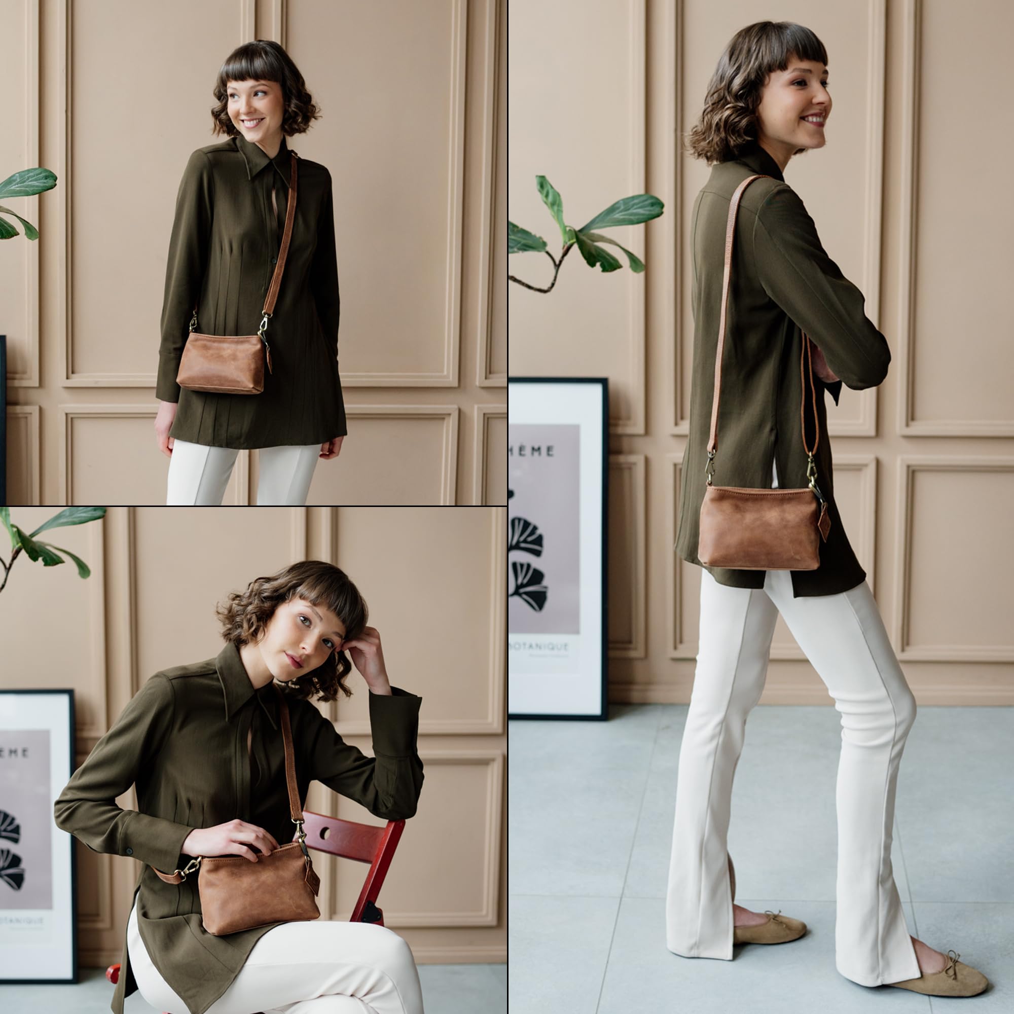 Berliner Bags Sac à bandoulière vintage Marbella XS - Petit sac à bandoulière en cuir - Sac à main pour femme