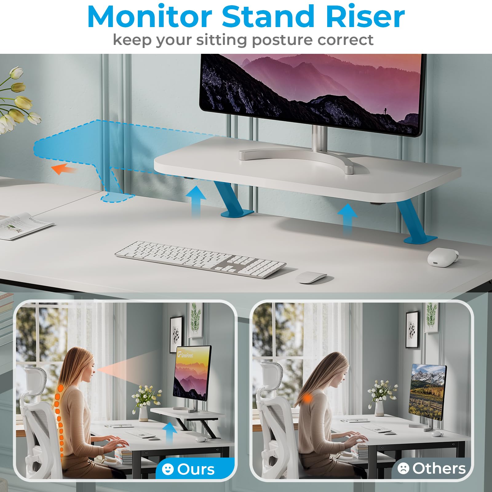 GreenForest Computer Home Office Schreibtisch mit reversiblen Speicherregalen 100cm Kleiner mit justierbaren Regalen für kleine Räume,Schlafzimmer,Student, moderner PC Laptop Tisch,weiß