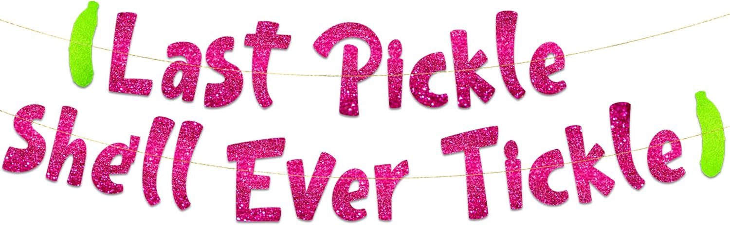 Pre-Strung Funny Bachelorette Party Pink Glitter Banner - Funny Bachelorette Party Decorations for Her - Party Supplies, Favors and Gifts