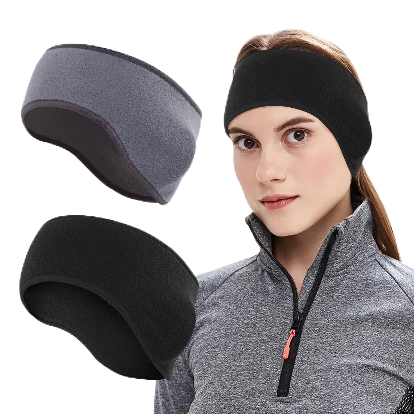 2 Pièce Polaire Bandeau Doux Chaud, Chauffe-Oreille Bande De Cheveu De Manchon Doreille Pour Hommes Et Femmes Hiver Running Yoga Ski Hors Sport 85219931
