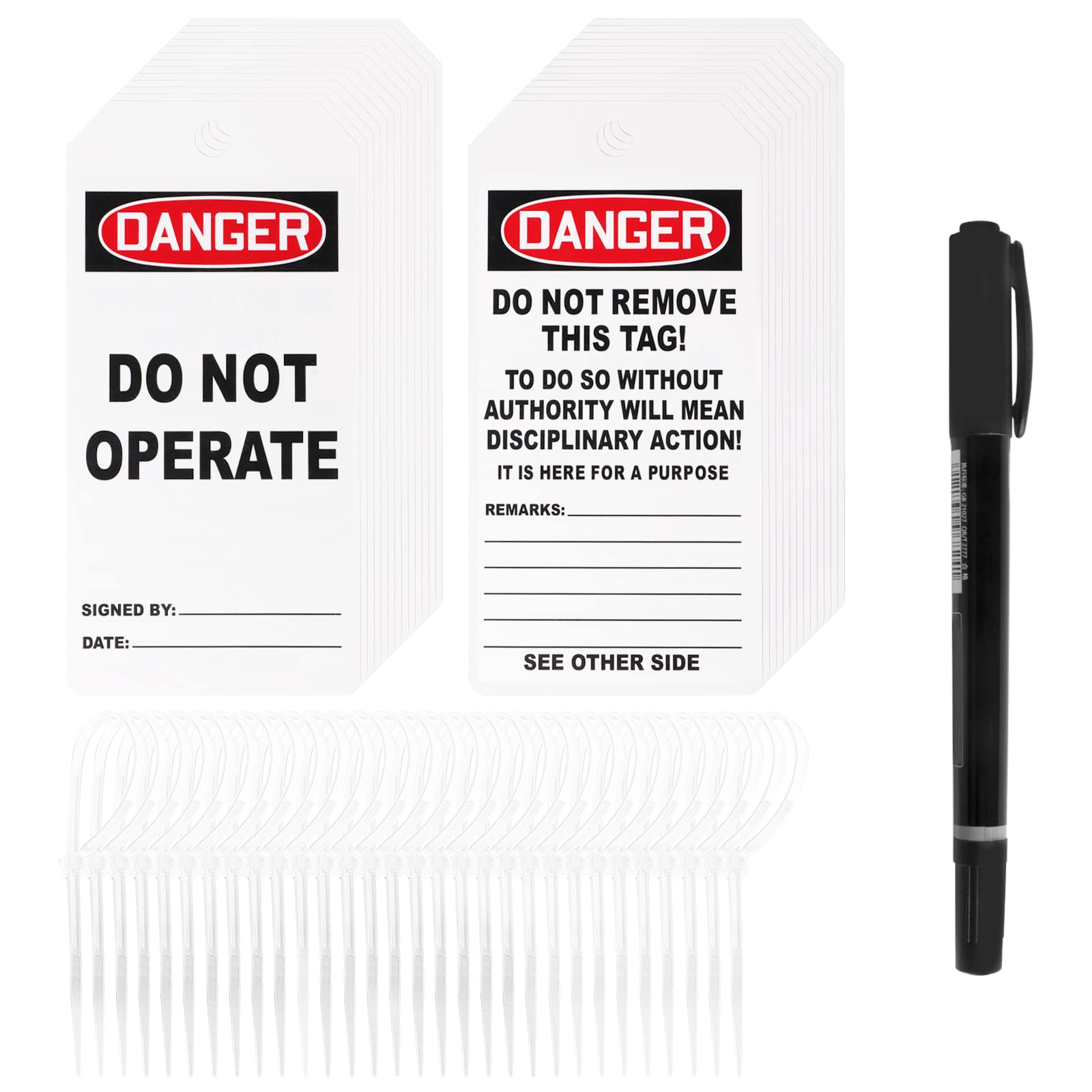Amazon.com: Lionshop Red Danger Tags, Do Not Operate Tags with 25