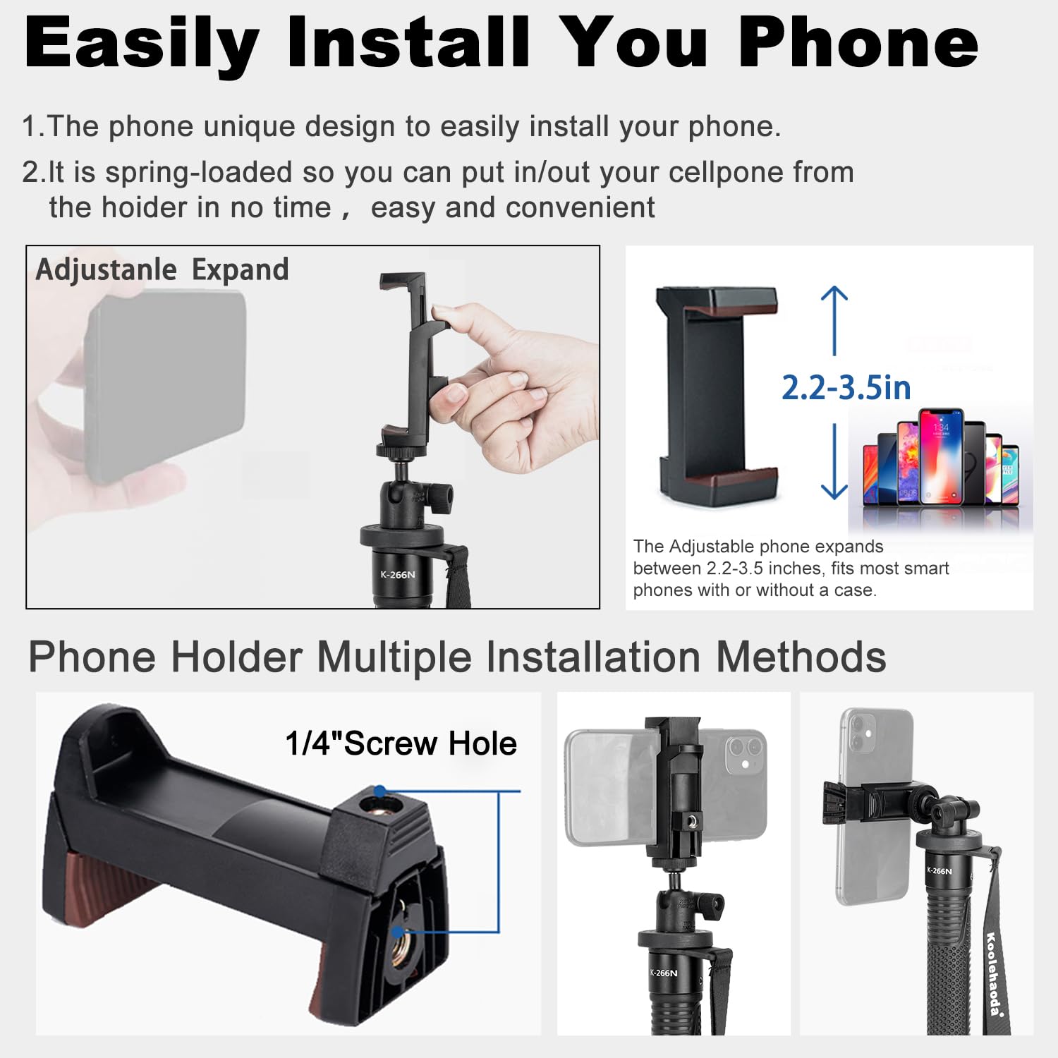 koolehaoda Monopiede per fotocamera, portatile, in alluminio, per fotografia, pieghevole, solo 43,2 cm, compatto da viaggio, per fotocamere mirrorless e DSLR, facile da trasportare, 6 sezioni fino a