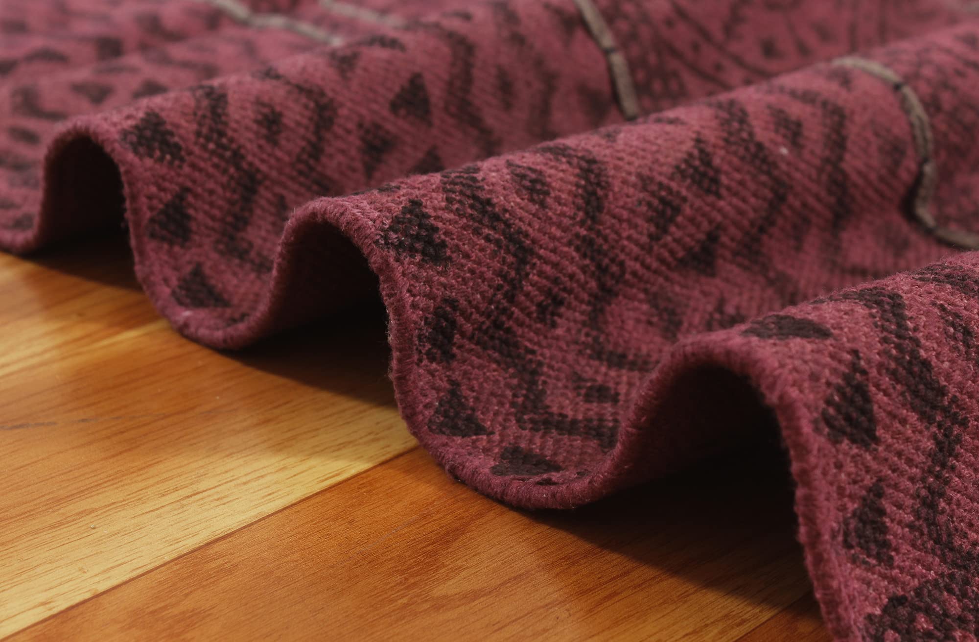 Dhurrie Teppich mit Handblockdruck, flach, handgewebt, Quaste, Boho, indischer, böhmischer Akzent, handgefertigt, handgewebter Teppich für Eingangsbereich, Flur 330 x 330 cm (11 x 11 Fuß im Quadrat)