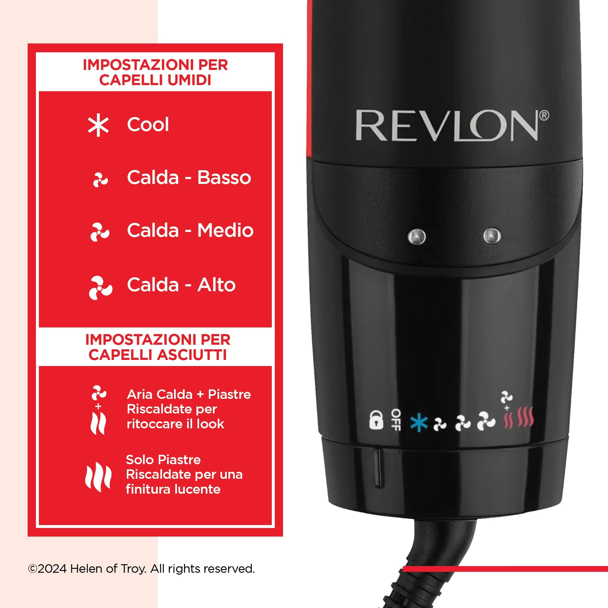REVLON One-Step Air Straight Piastra ad aria e Asciugacapelli 2-in-1, Asciuga e liscia con l'aria calda, senza calore estremo - Piastre e denti infusi con olio di Argan RVDR5330E