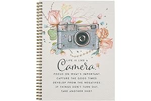 Softcover Camera 8.5" x 11" Motivational Spiral Notebook