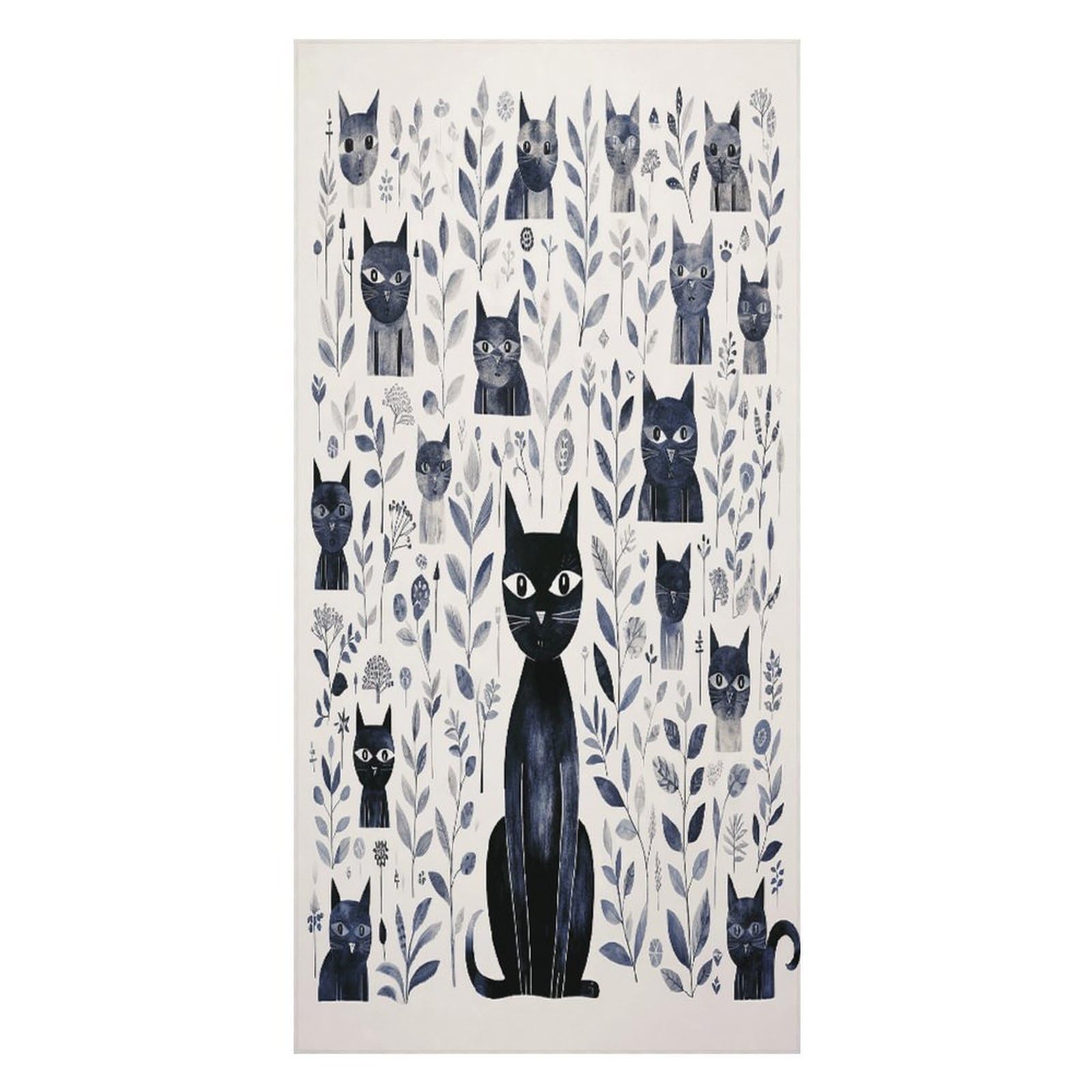 Simple - Toallas de baño unisex de gato negro, toalla de playa ligera de secado rápido, toalla de baño para viajes, deportes, piscina, natación, baño, camping, yoga, adultos, 160 x 80 cm