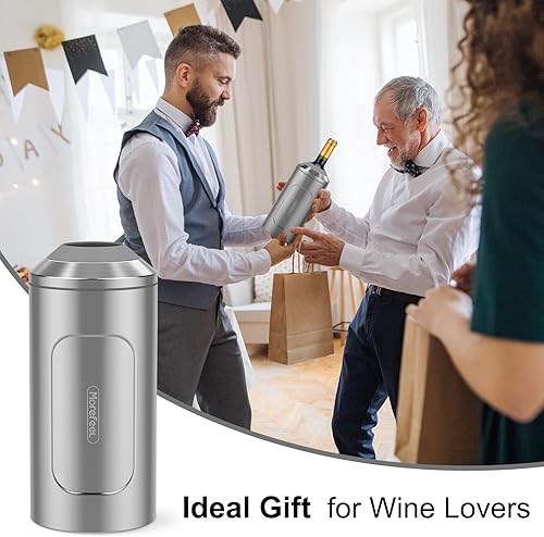 Miniatura 4 de Enfriadores de vino para botellas, regalo ideal para los amantes del vino, cubo enfriador de vino de acero inoxidable, funda enfriadora de champán,