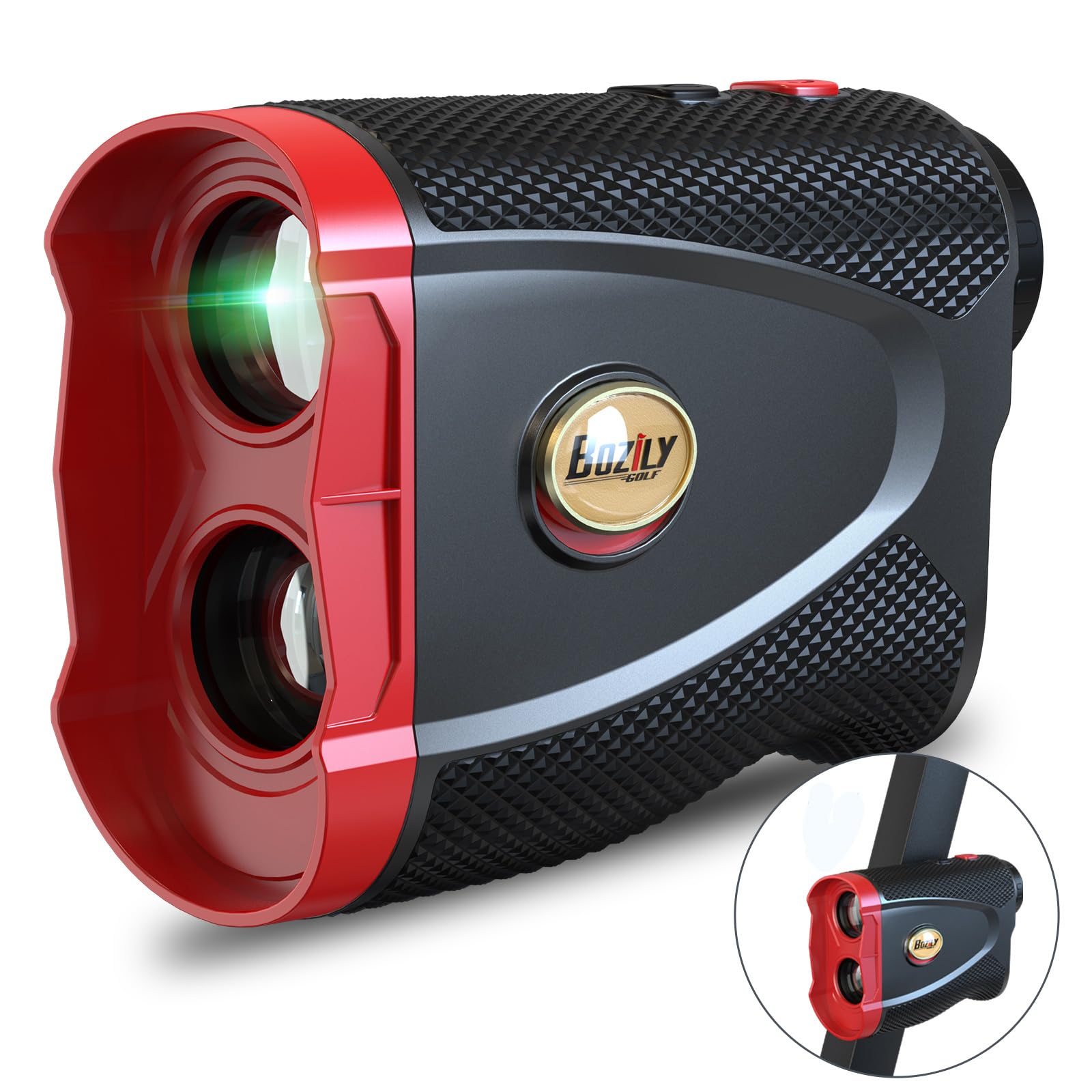 Bozily Golf Laser Rangefinder, Rechargeable Battery with Type-C Cable,6X Magnification Hunting Range Finder with Slope and Target-Lock Vibration Function (Black)