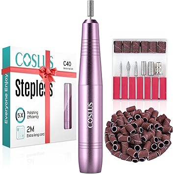 COSLUS C40 Electric Nail Drill File Professional: for Acrylic Gel