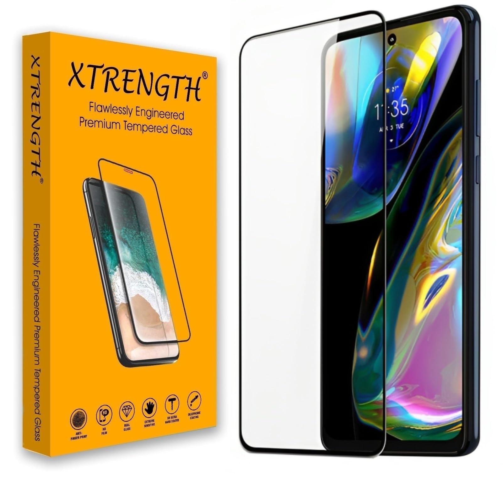 XTRENGTH Advanced Hd+ Tempered Glass Screen Protector Designed For Motorola G52 / G82 5G Cellphone- Edge To Edge Full Screen Coverage With Easy Installation Kit (Anti-Scratch)