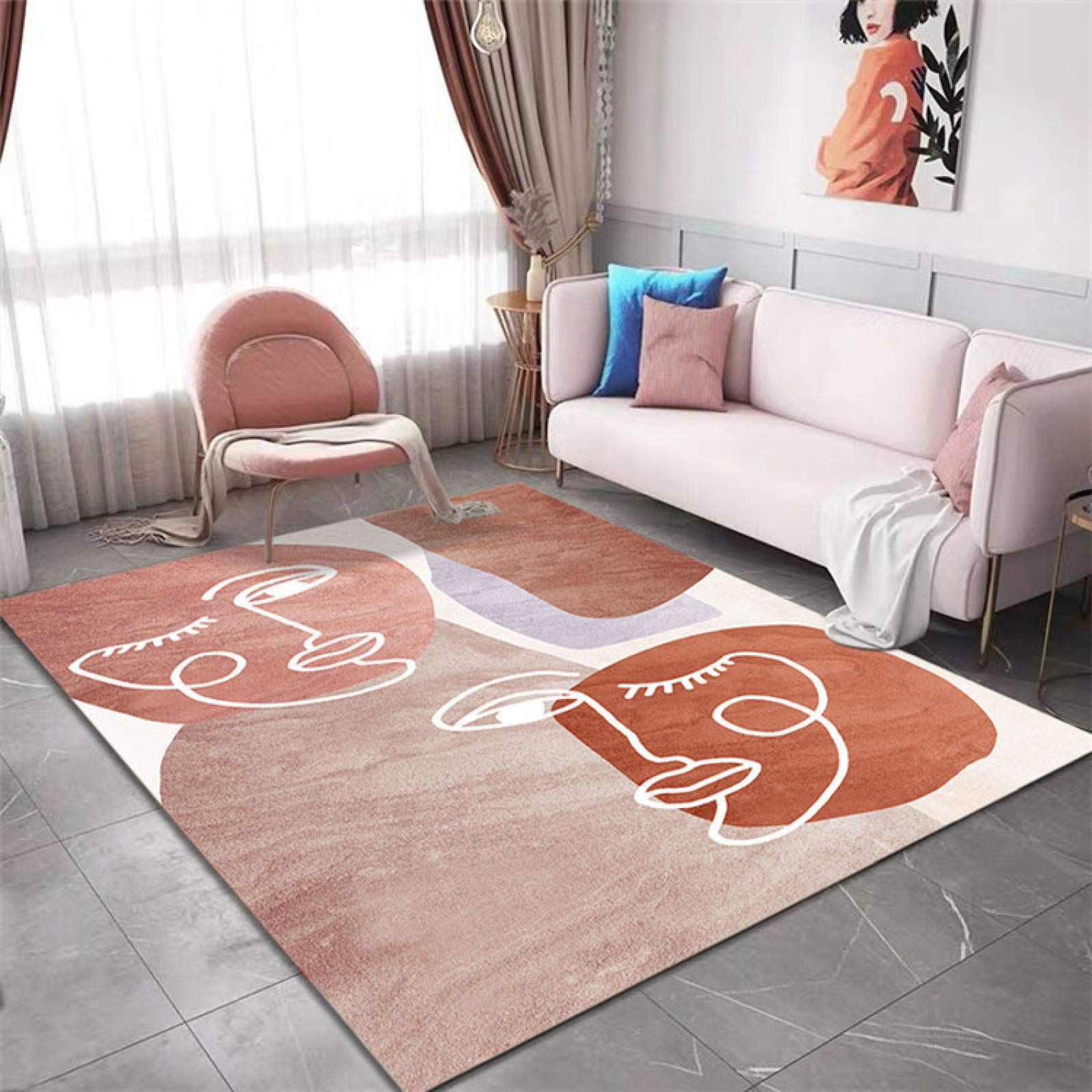 Tapis de sol nordique moderne et grand tapis imprimé pour décoration d'intérieur
