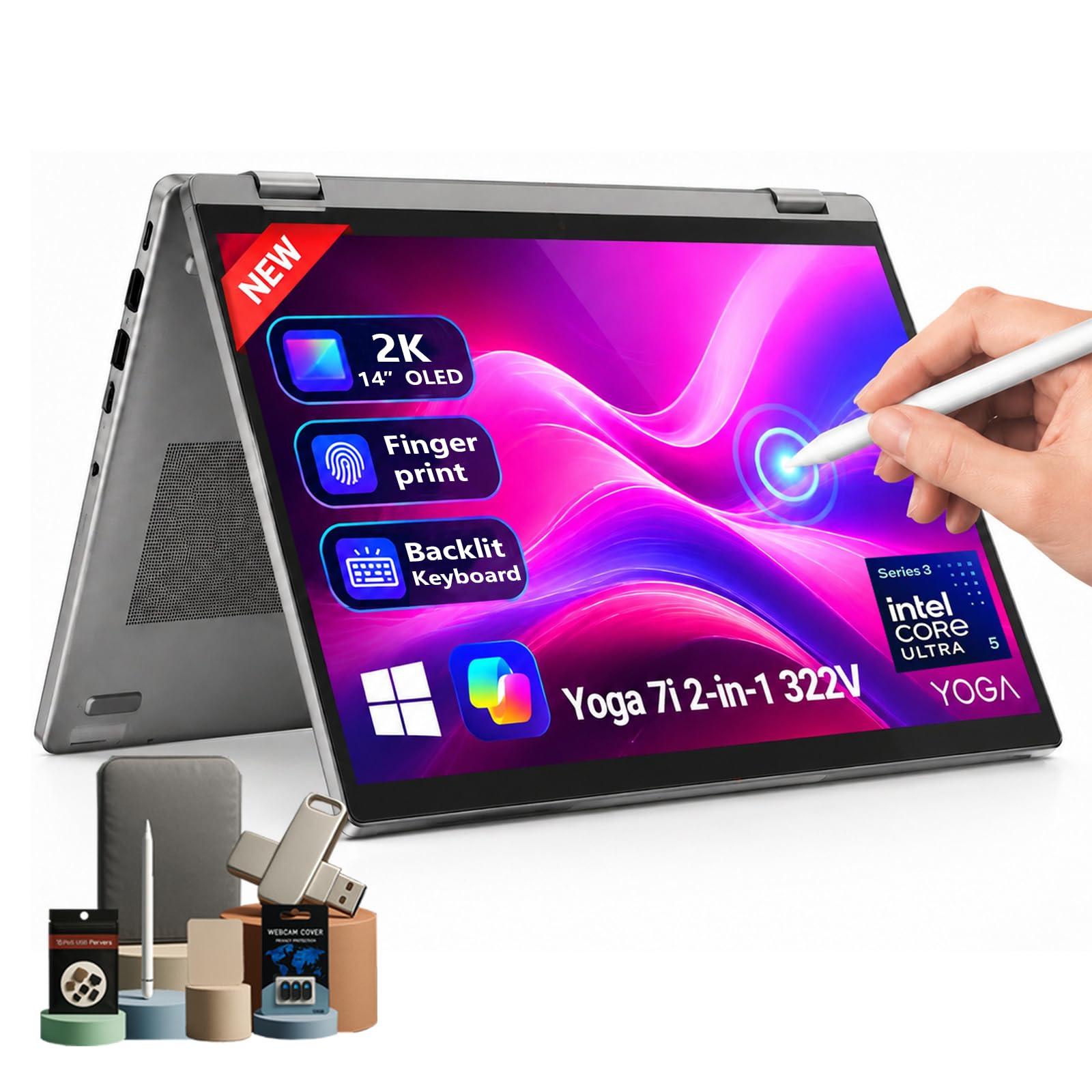 Yoga 7i 14" 2-in-1 Touchscreen Laptop - Intel Core Ultra 5 322V