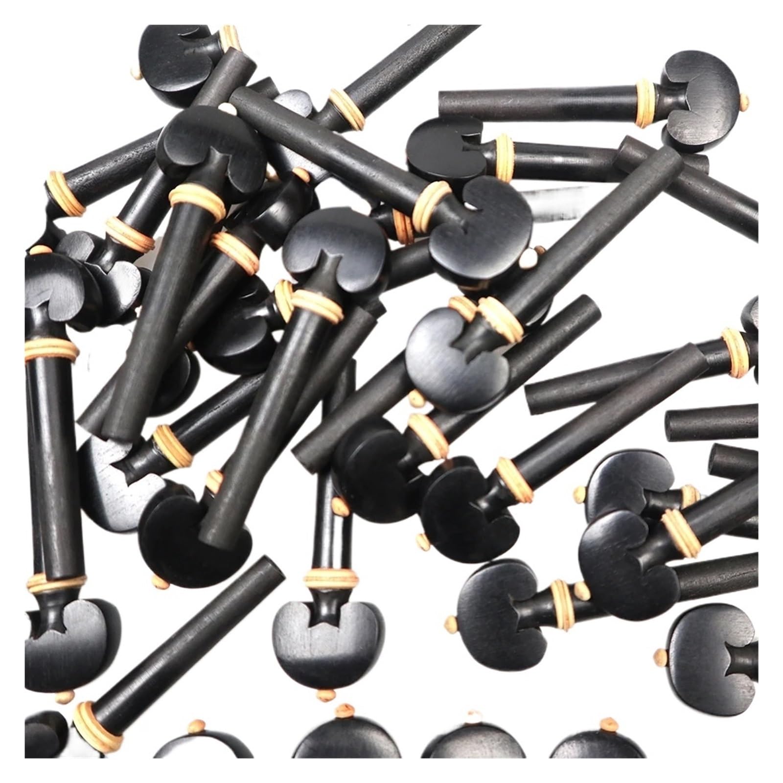 50 pezzi 4/4 chiavi for accordatura di corde violino, avvolgitore for, intarsi in legno ebano, anello in bosso, dimensioni standard