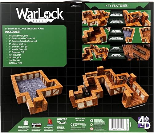 Miniatura 3 de Warlock Tiles Paquete de expansión - Paredes rectas de 1 pulgada  WizKids