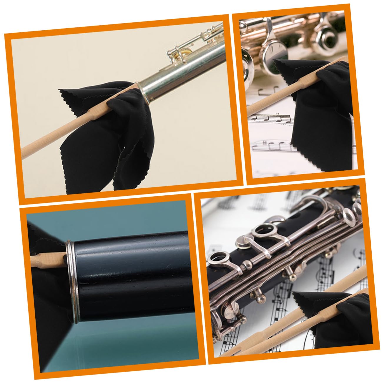 Toyvian 5sets Kit Di Pulizia Per Flauto Con Bastoncino e Panni Accessori Per Strumenti Musicali Durabilità e Comfort Nella Manutenzione Del Flauto Per Regali e Festività