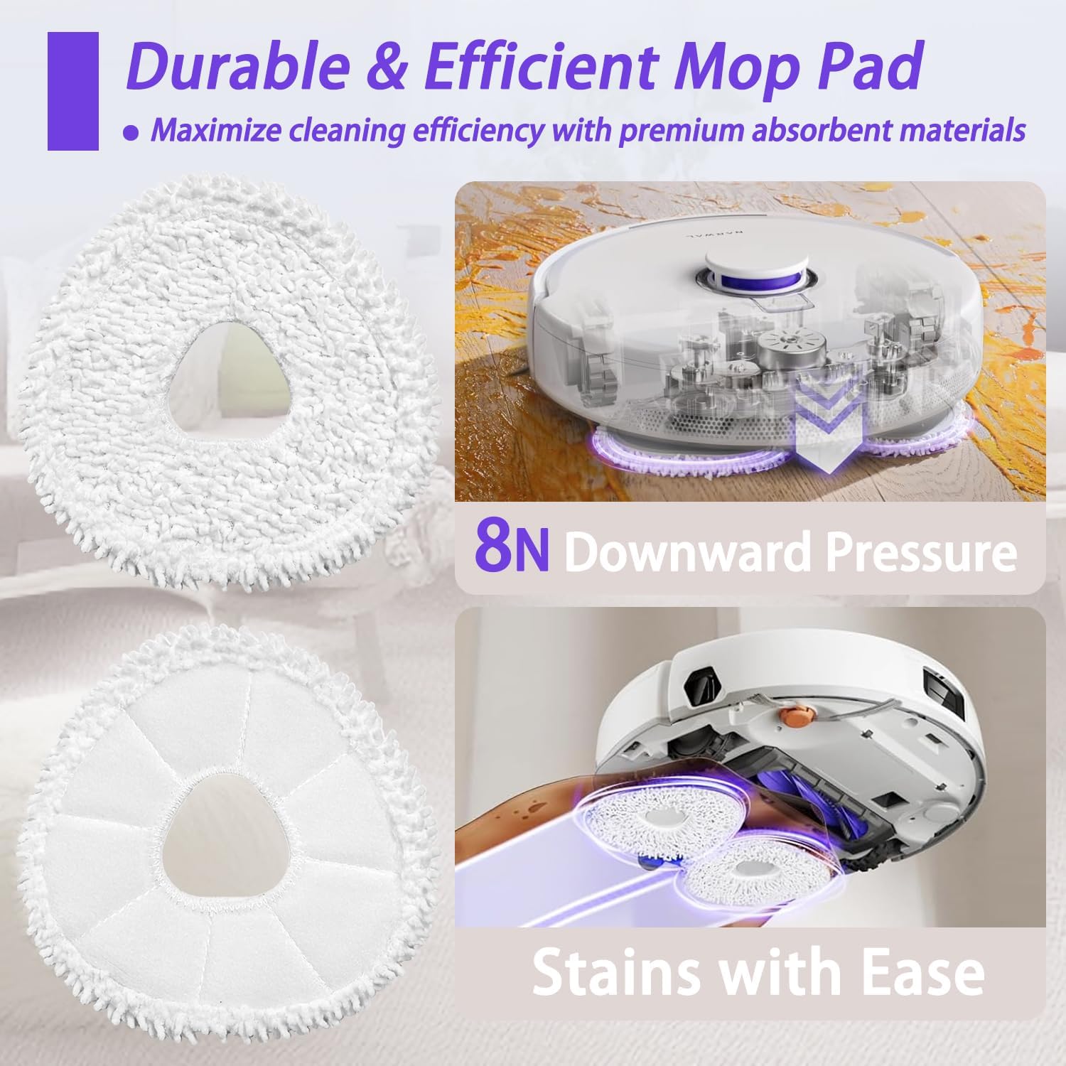 Replacement Accessories Kit Compatible with Narwal Freo X10 Pro Robot Vacuum,2 Main Brush, 4 Hepa Filter, 6 Dust Bags, 6 Mop Pads, 6 Side Brushes,Parts Set