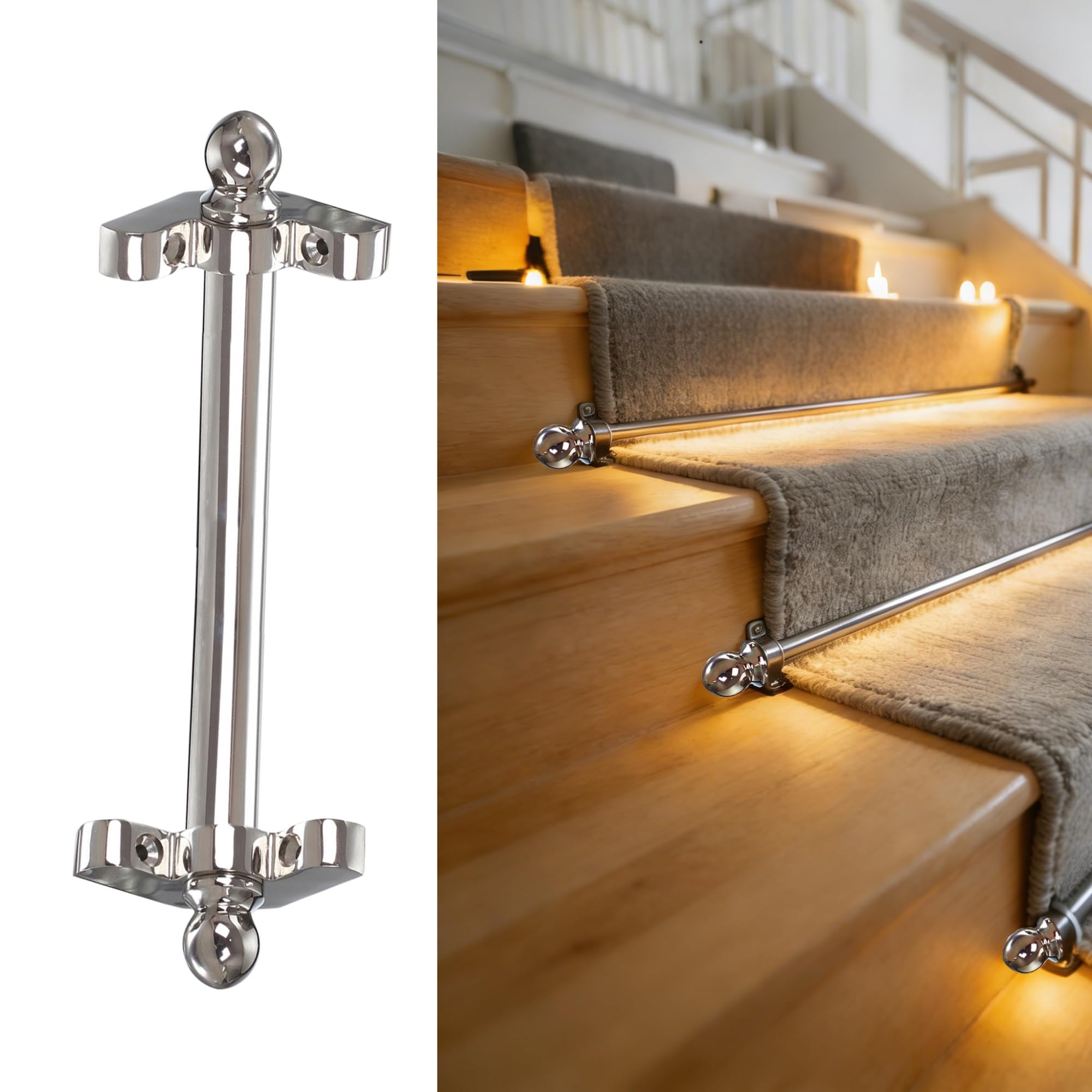 asdchZen Custom Metal Stair Rods For Carpet Runners, 81Cm Durable Tubular Design,IPWE09048-1pcs-102cm(40in)