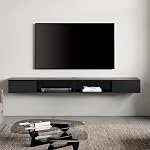 WAMPAT 70 inch Floating TV Shelf for Under TV, Floating TV Stand for 75 TVs, Wall Mount Media Console TV Stand with Storage for Living Room,Bedroom, Black