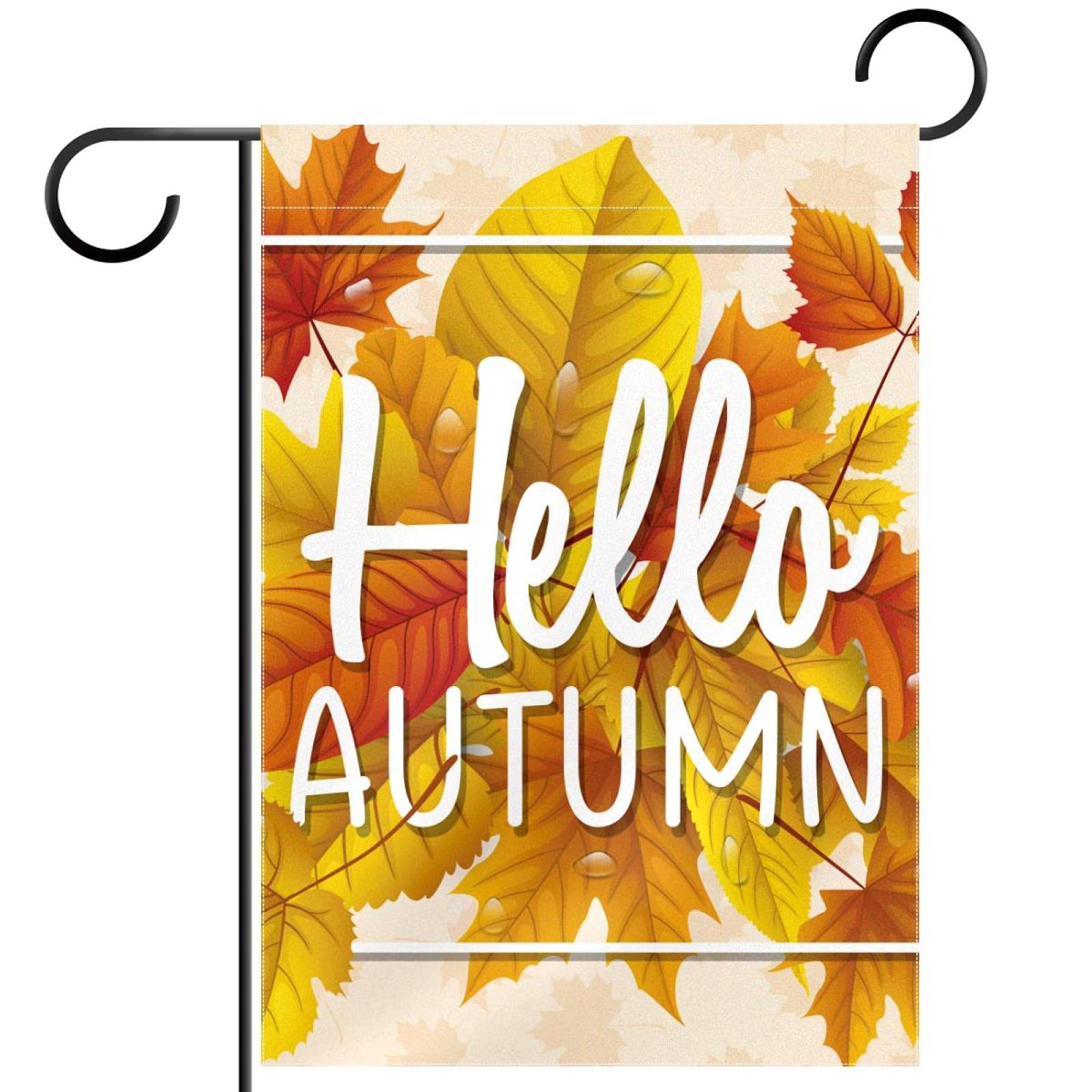 Drapeau de jardin Hello Autumn en polyester double face 30x45 cm - 7