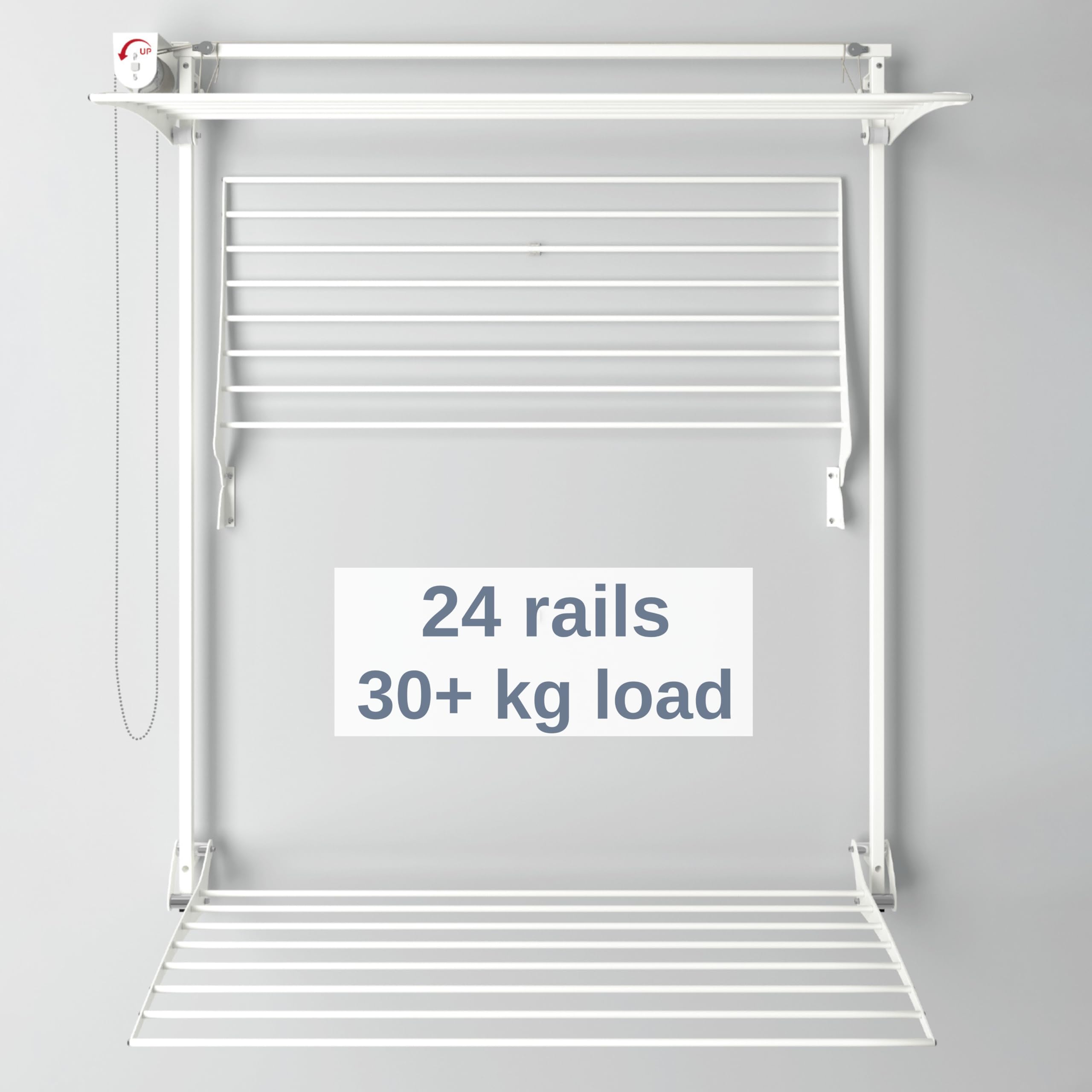 Foxydry Tower Wand Wäscheständer, vertikaler Wäscheständer für den Innen- und Außenbereich aus Aluminium und Stahl (Weiß, 100)