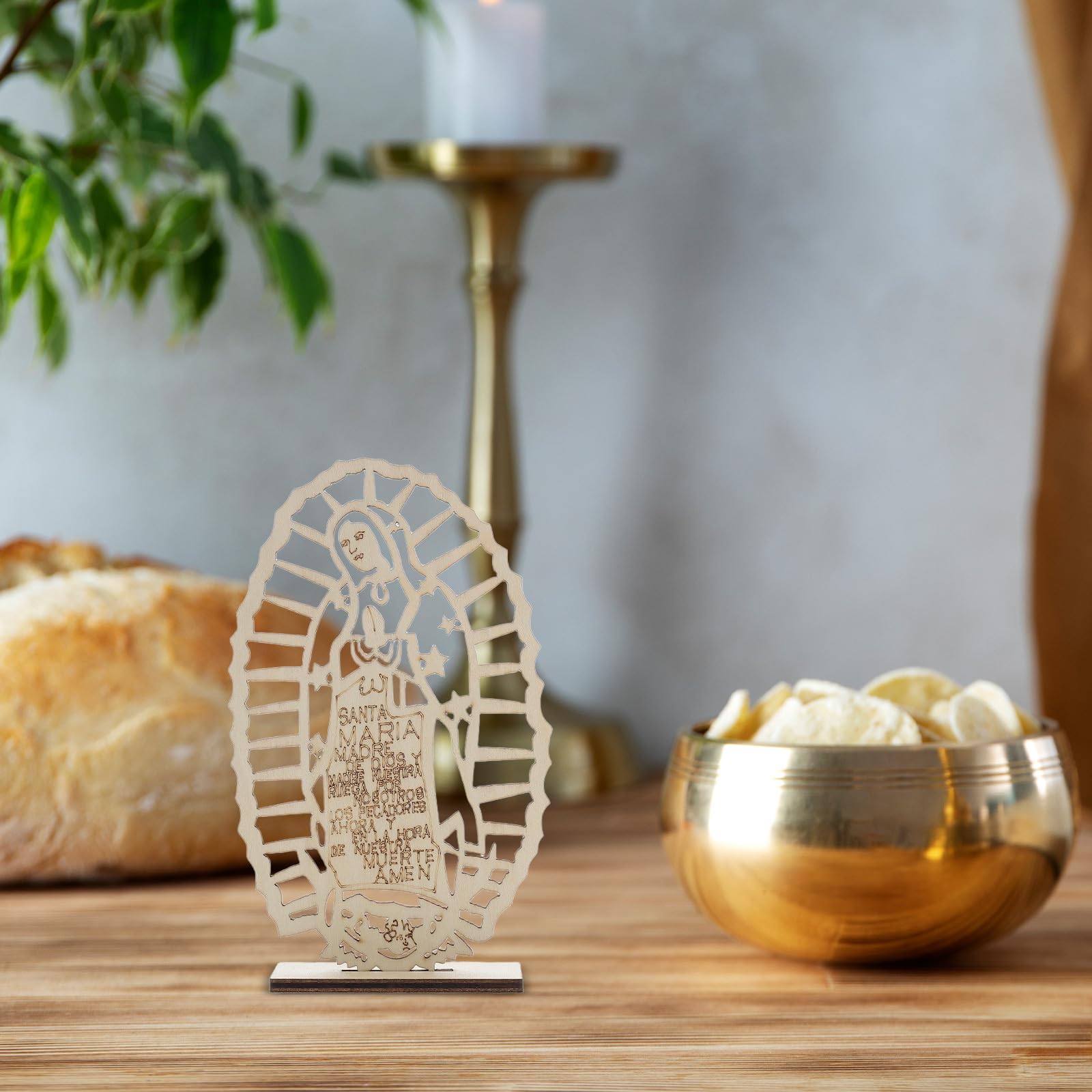 SOIMISS 16 Piezas Centros de Mesa para Bautizos de Madera Beige