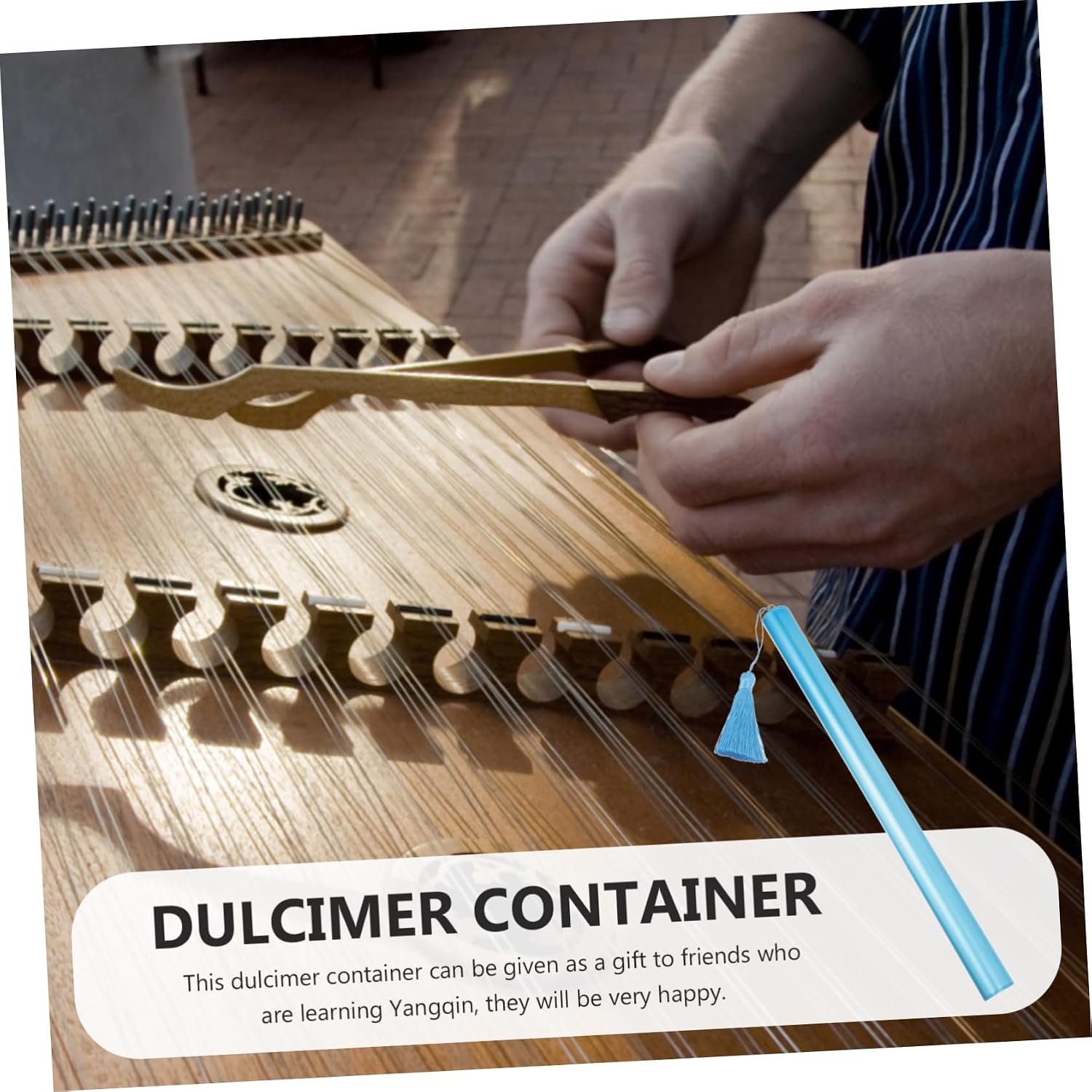Kisangel Portable Aluminum Alloy Dulcimer Storage Tube Durable and Practical Accessory for Players for Beginners Lightweight Design Bright Convenient Carrying