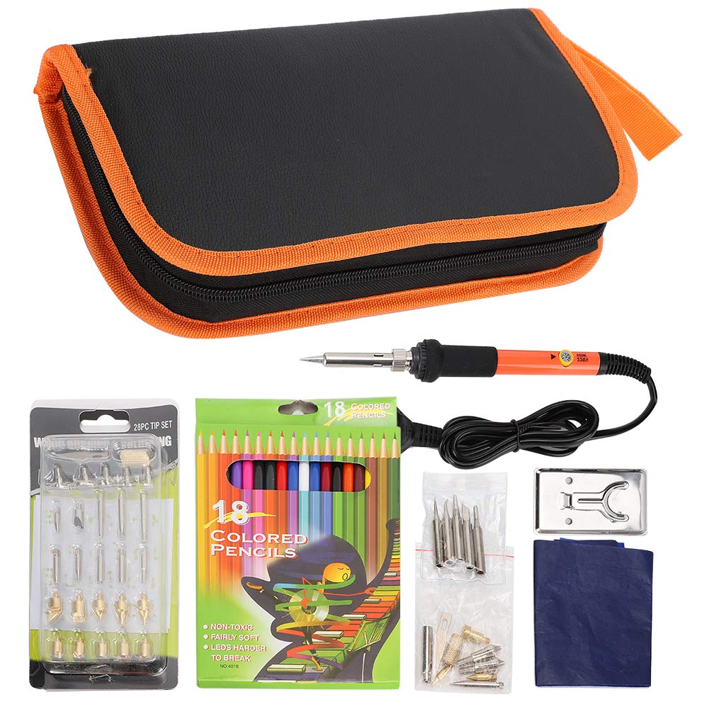 pirografoPenna per saldatore Strumenti per saldatura Kit per saldatore Kit per pirografia Penna per pirografia Temperatura regolabile per intaglio del legno Goffratura(Spina UE 220v)
