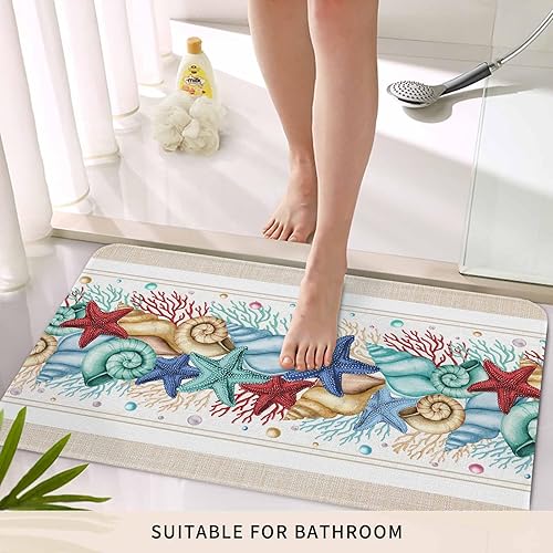 Vista 448 de Tapete de Feliz Navidad, tapete antideslizante para puerta delantera, baño, cocina, dormitorio, patio, entrada, 16 x 24 pulgadas, rojo, negro y verde