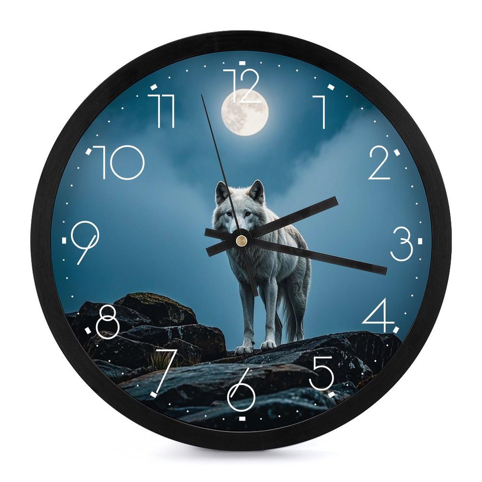 Horloge murale design loup pour un salon moderne et chaleureux