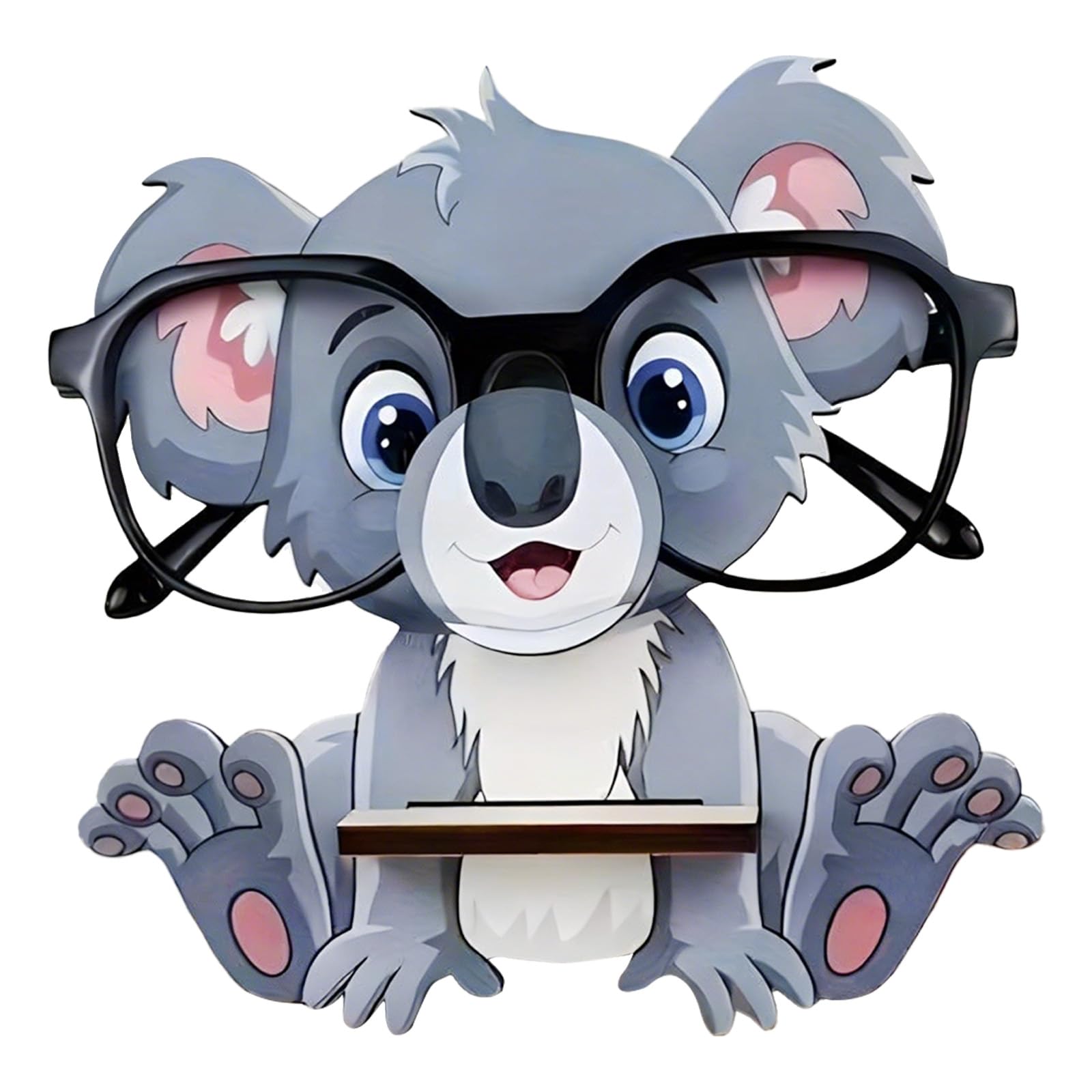 Porta Occhiali Legno Animali, Porta Occhiali da Tavolo, Supporto per Occhialis da Vista e Sole in Legno Espositore con Forma Koala per Casa Ufficio e Scrivania