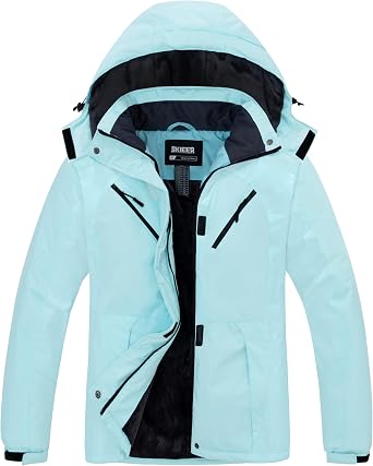 Skieer Womens Ski Jacket Waterproof Jacket Winter Coat Hooded Raincoats