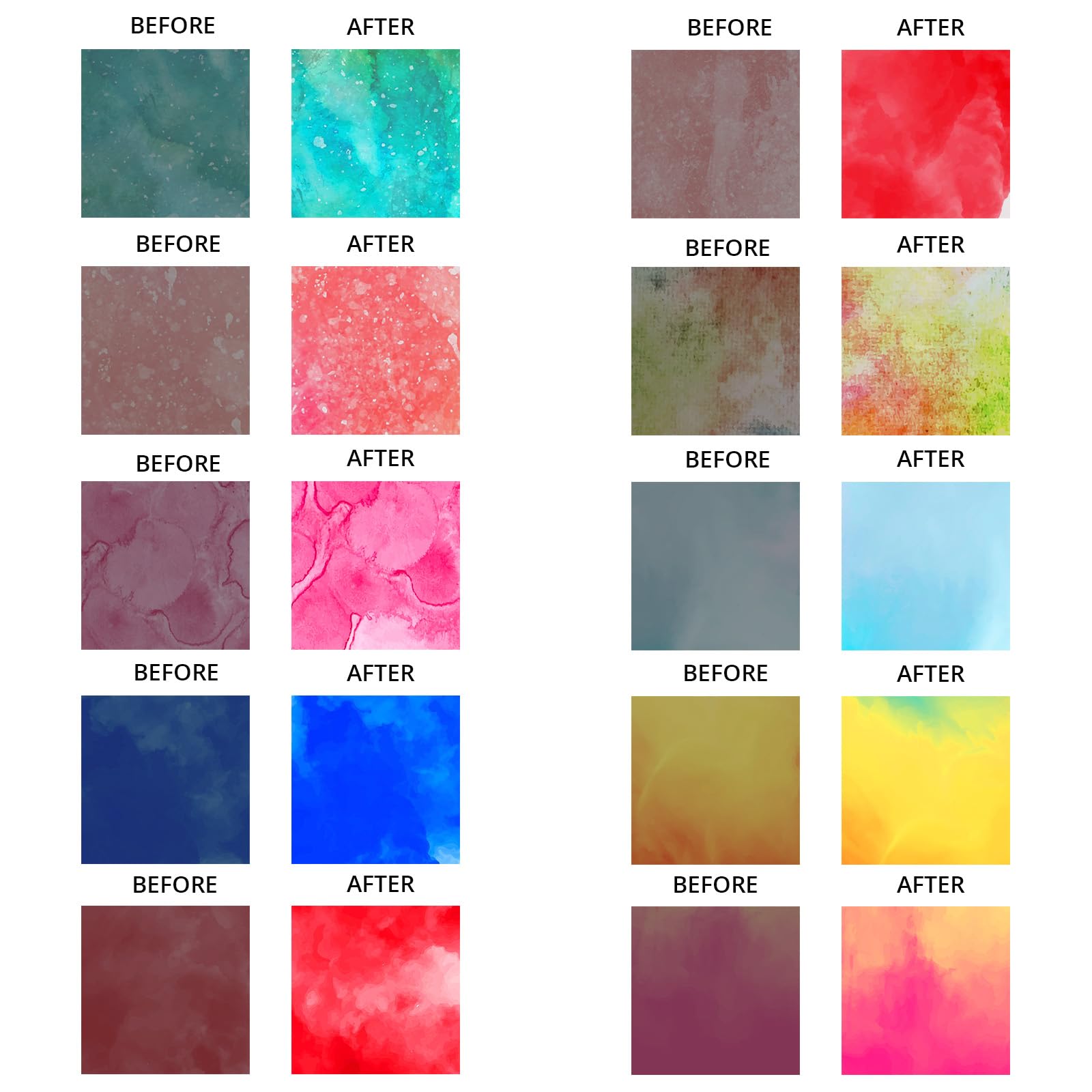 Infusible Transfer Ink Sheets, 10 Fogli di Inchiostro Infusibili per Pressa a Caldo 11,5 x 30,5 cm, Carta di Trasferimento Insolubile a Sublimazione Tinta per T-shirt, Tazze (Acquerello)