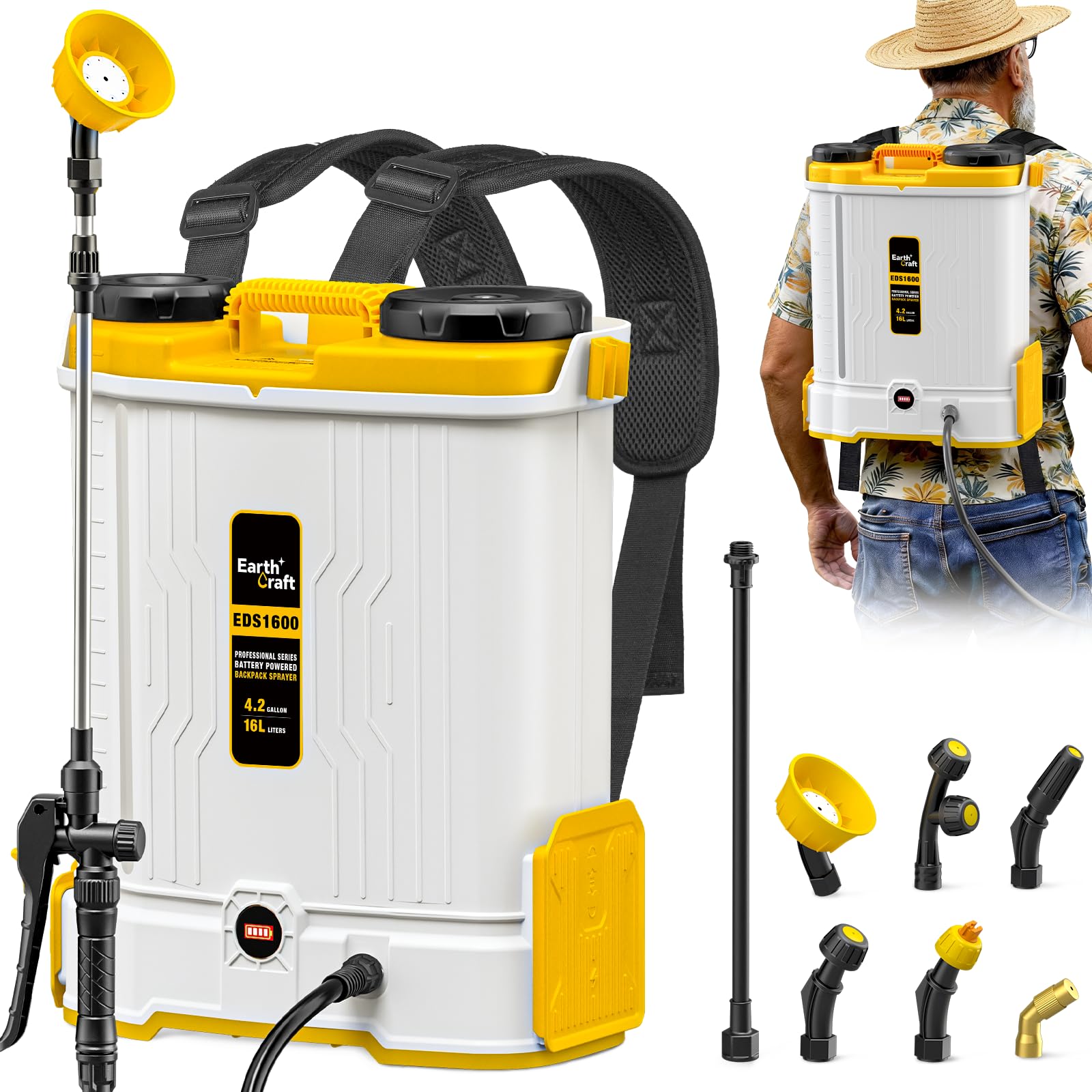 EARTHCRAFT Backpack Sprayer for DeWalt 20V Battery
