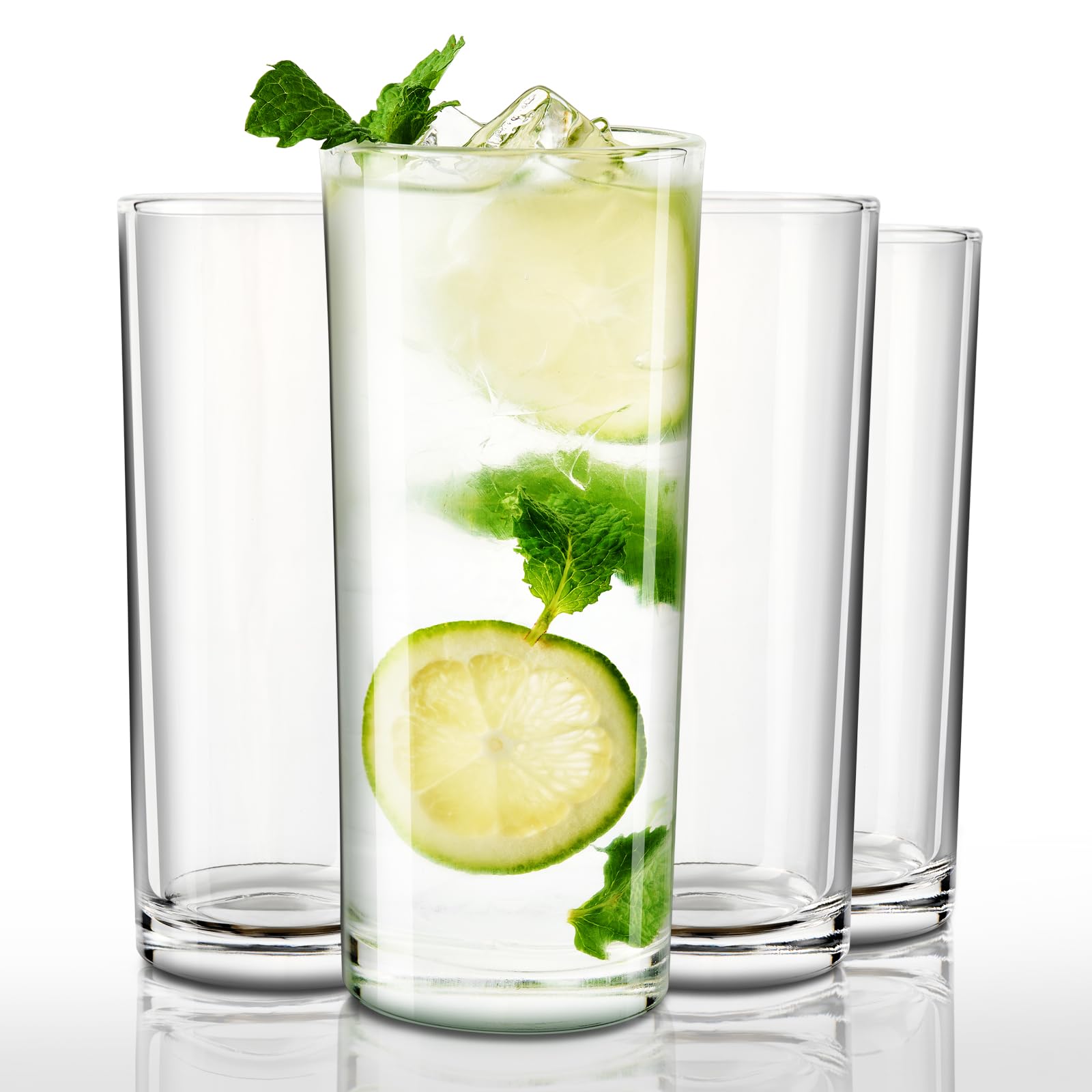 Highball Glasses Set of 4 10 OZ Drinking Glasses Lead-Free Crystal Cocktail Glasses Water Glasses for Juice Cocktails