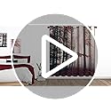 Jekeno Fall Tree Forest Blackout Curtains Autumn Orange Leaves Mystic Foggy Forest Fall Nature Scenery Wood Room Decor for Halloween Bedroom Living Room Grommet Window Drapes 2 Panel Set, 42"x84"