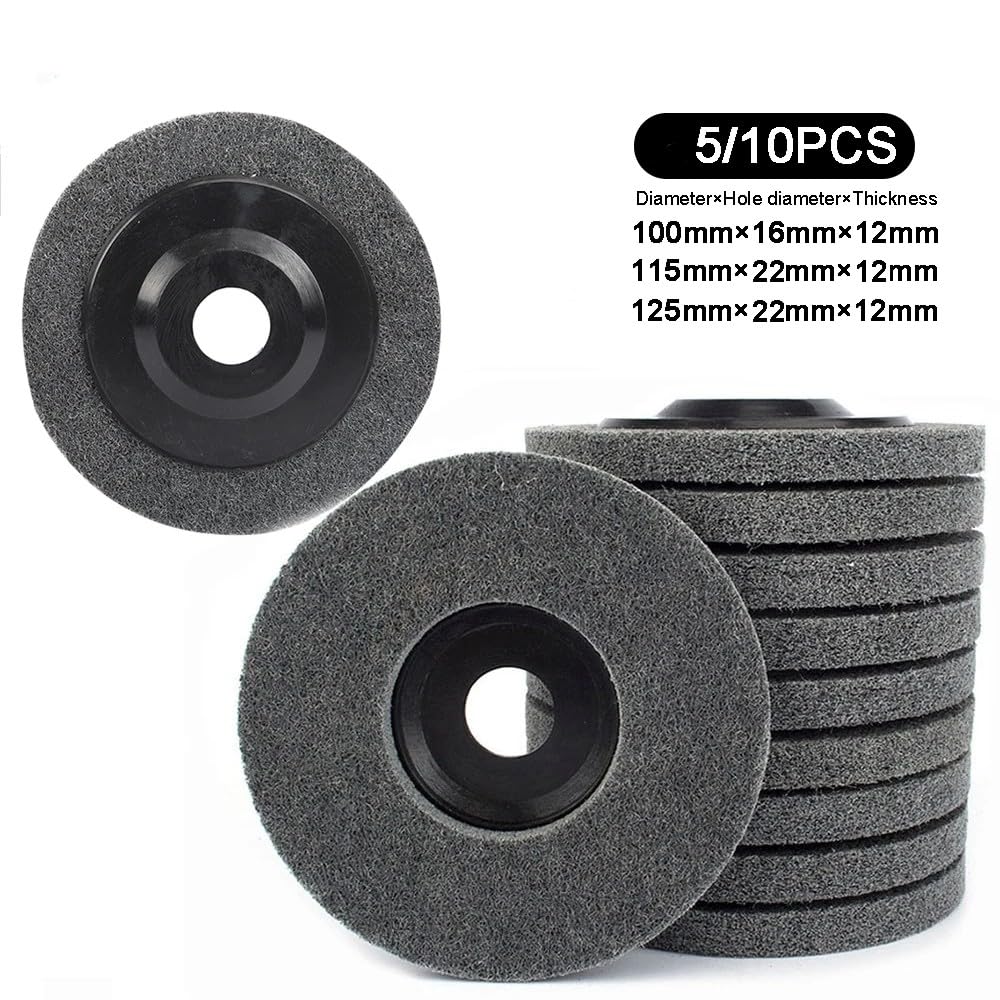 herramienta de corte de precisión ircular Disco abrasivo de fibra de nailon no tejido for pulir metal y acero inoxidable (5 unidades, 4,5 pulgadas)(10Pcs 4.5 inch)