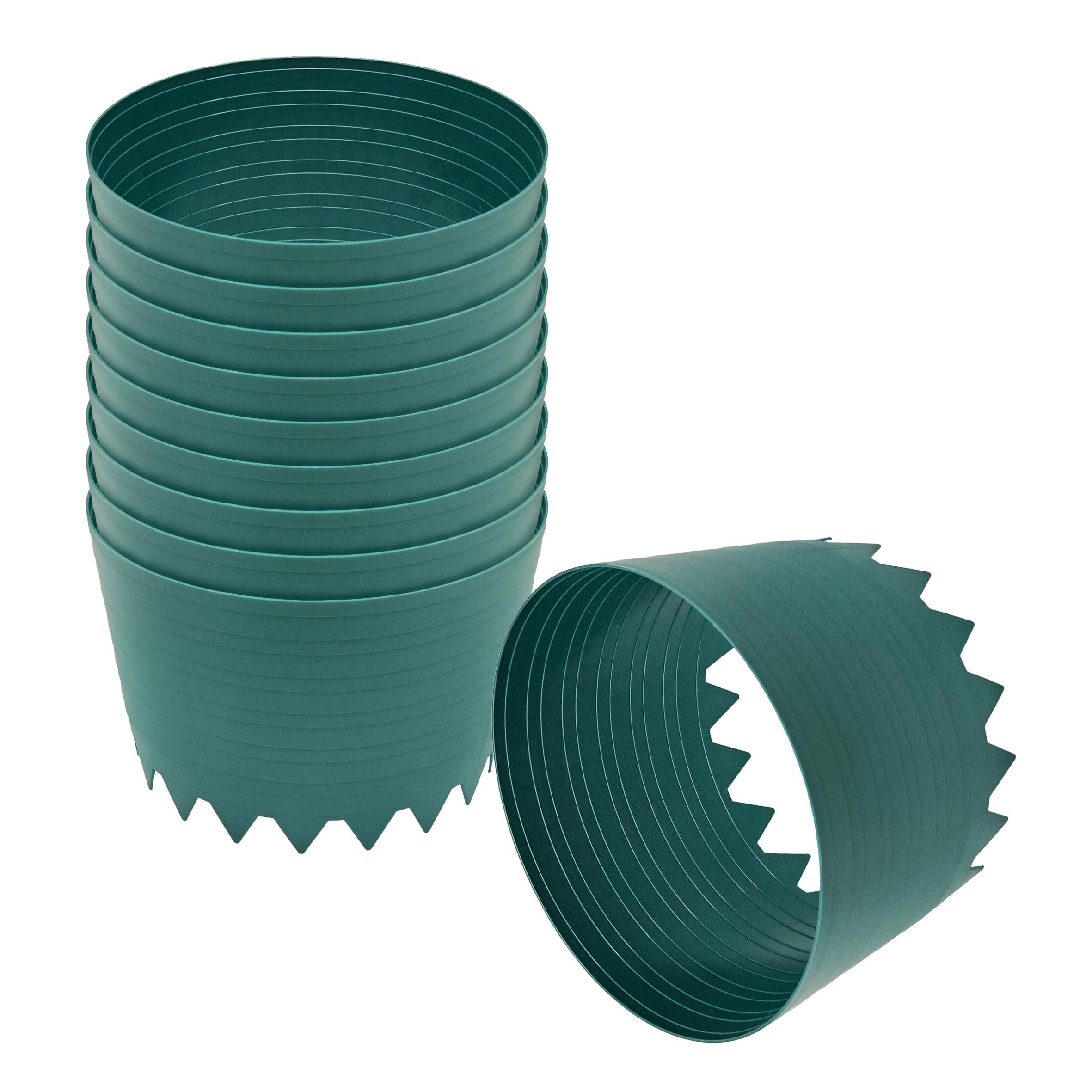 Spetebo Lot de 10 anneaux d'irrigation en plastique - 20 cm - Vert - Pour arroser les herbes, les plantes de légumes, les fleurs, les plantes