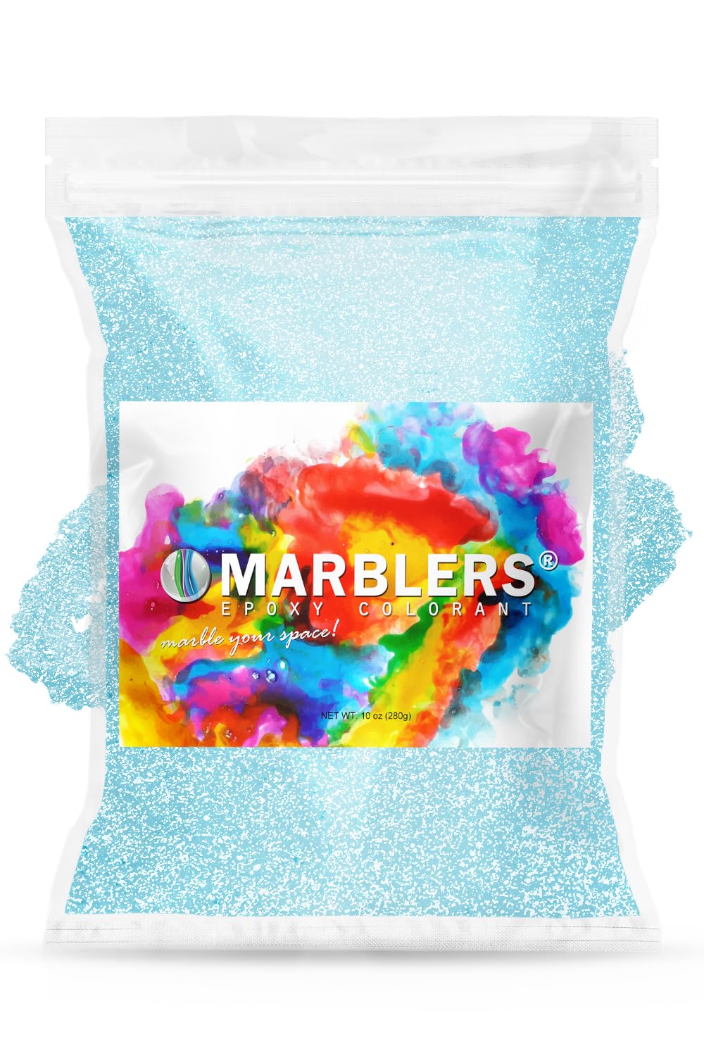MARBLERS Blue Mica Powder [Maya Pearl] 10oz (280g) | Cosmetic Grade | Epoxy Resin Pigment | Dye | Non-Toxic, Vegan, Cruelty-Free | Lip Gloss, Nails, Body Butter | Bath Bomb, Candle & Soap Making