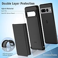 Vista 3 de FNTCASE Funda para Google Pixel 7-Pro: funda protectora de doble capa resistente para teléfonos celulares a prueba de golpes con textura