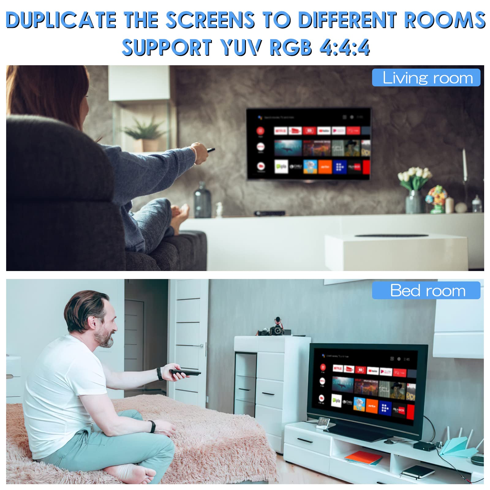 TCNEWCL Splitter HDMI 4K 60Hz 1 in 4 Out, Duplicatore 1080P 120Hz per Display Multipli, Supporta 3D HDCP 2.3 RGB YUV4:4:4