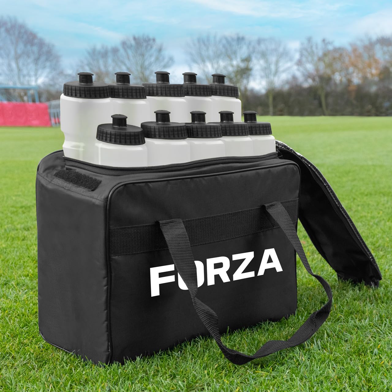 FORZA 10 Water Bottles (750ml) & Carry Bag Set │ 10x Bottle Capacity │Must Have Travel Essentials (Semi-Translucent)