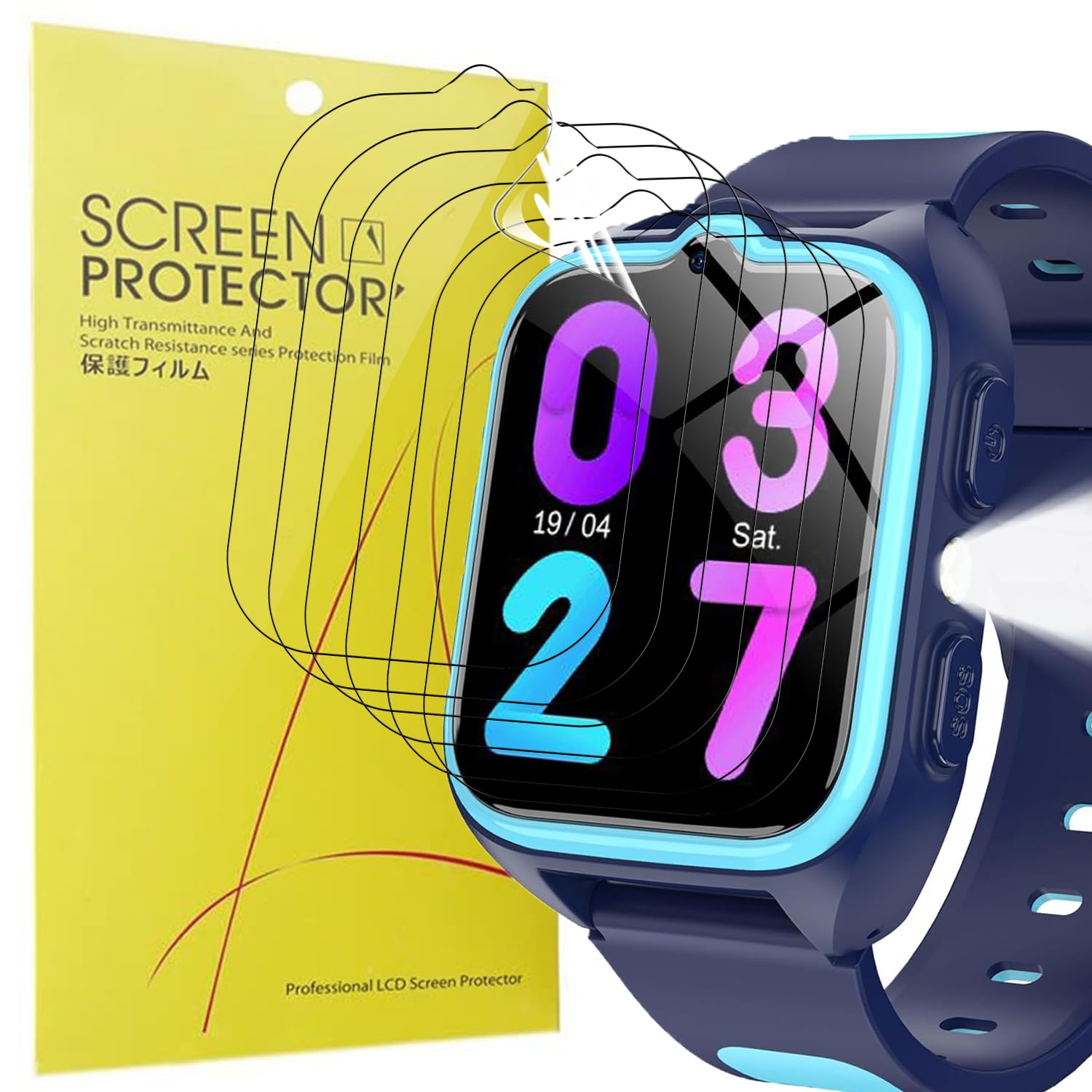 Blueshaweu Pellicola Protettiva TPU Per Lgnitek GE30 – 6 Pezzi, Trasparente HD, Flessibile, 4H Antigraffio, Compatibile Con Smartwatch Da 1.43 Pollici